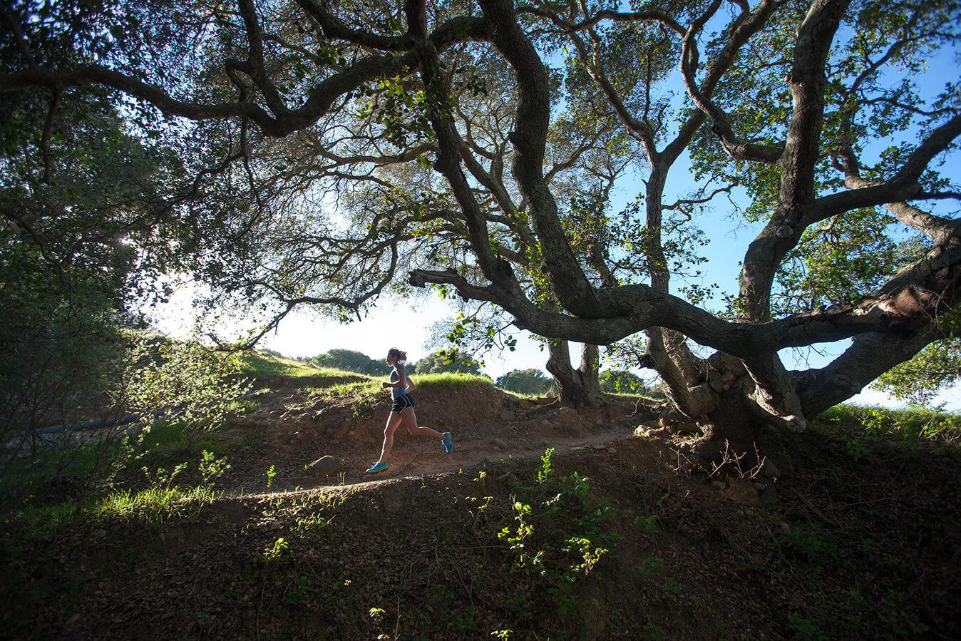 Woman trail running